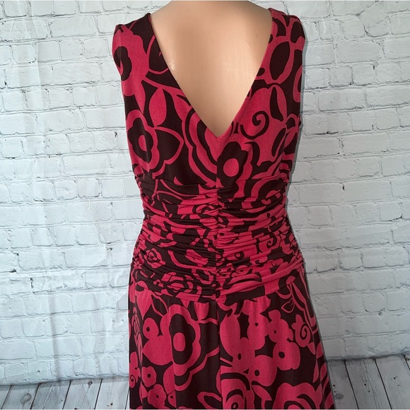 Maggy Boutique Red & Brown Floral Dress size 8 - Picture 7 of 9